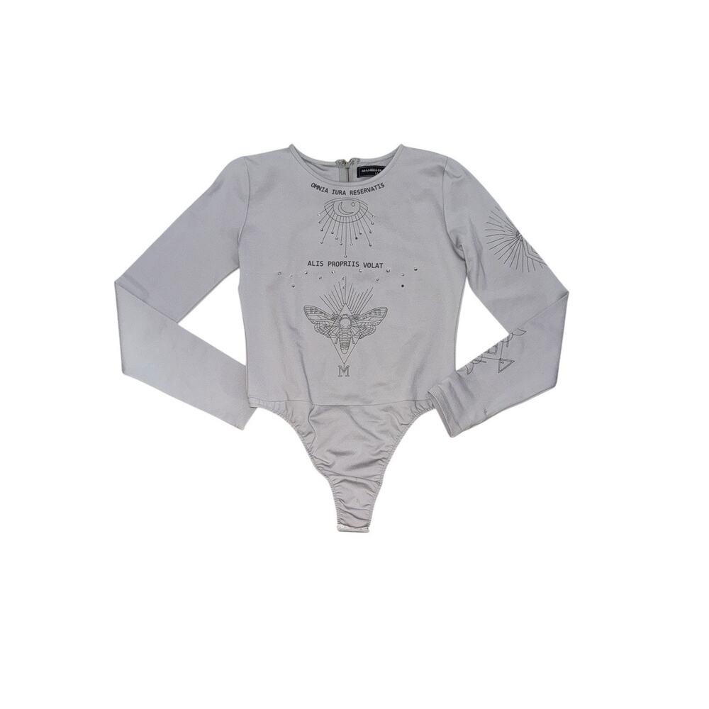 Maniere De Voir Witchy Bodysuit 16 Evil Eye Fairy Goth Whimsy Top Long Sleeve